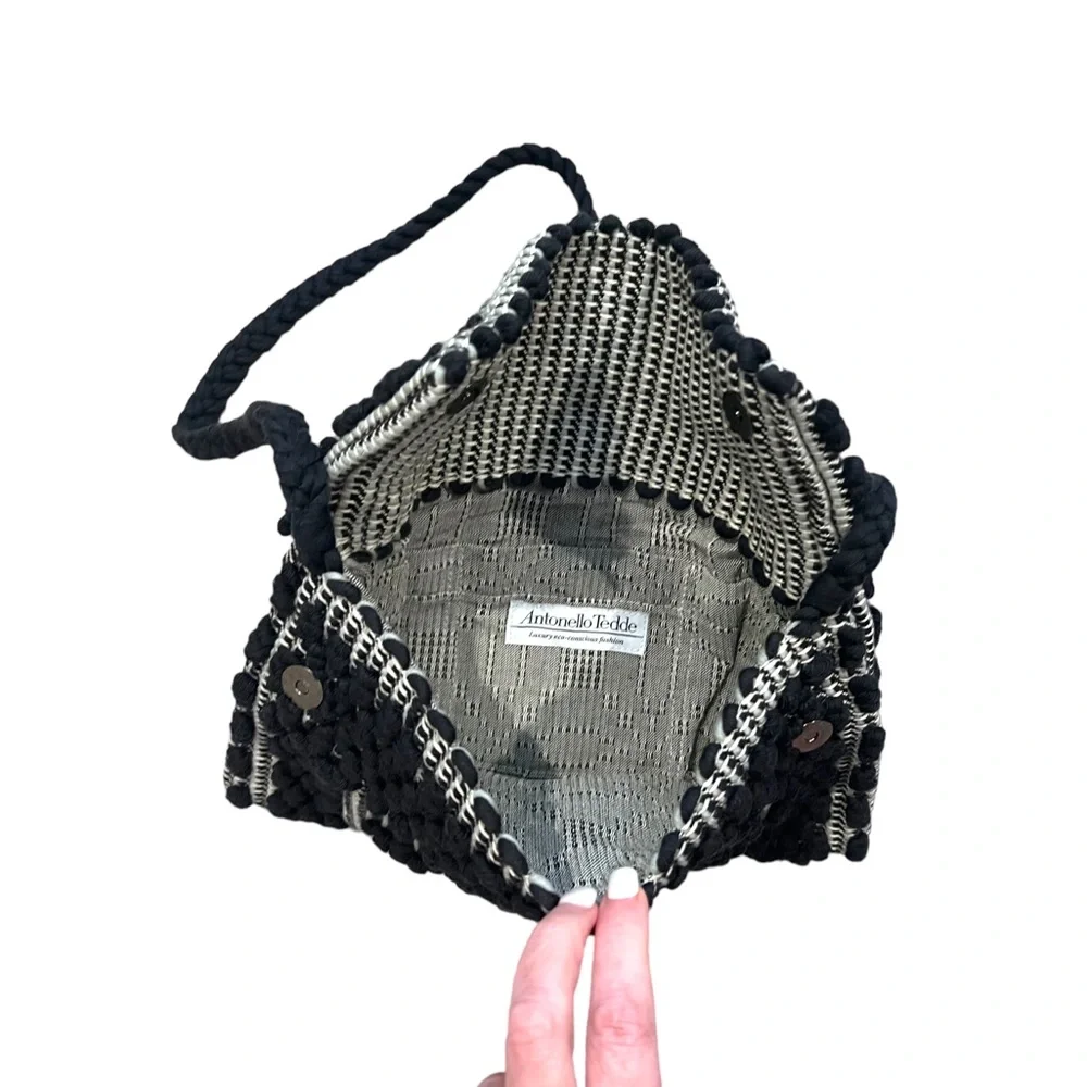 Antonello Tedde Woven Handbag Black Grey
